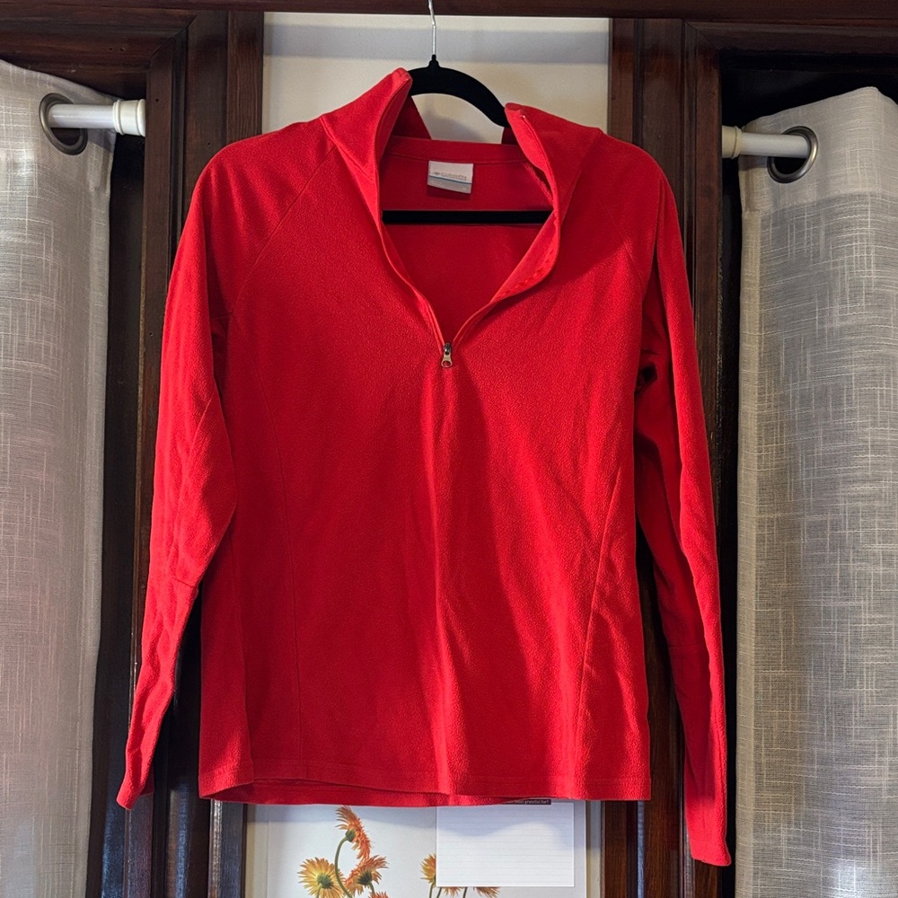 Columbia Bold Red Quarter Zip Fleece